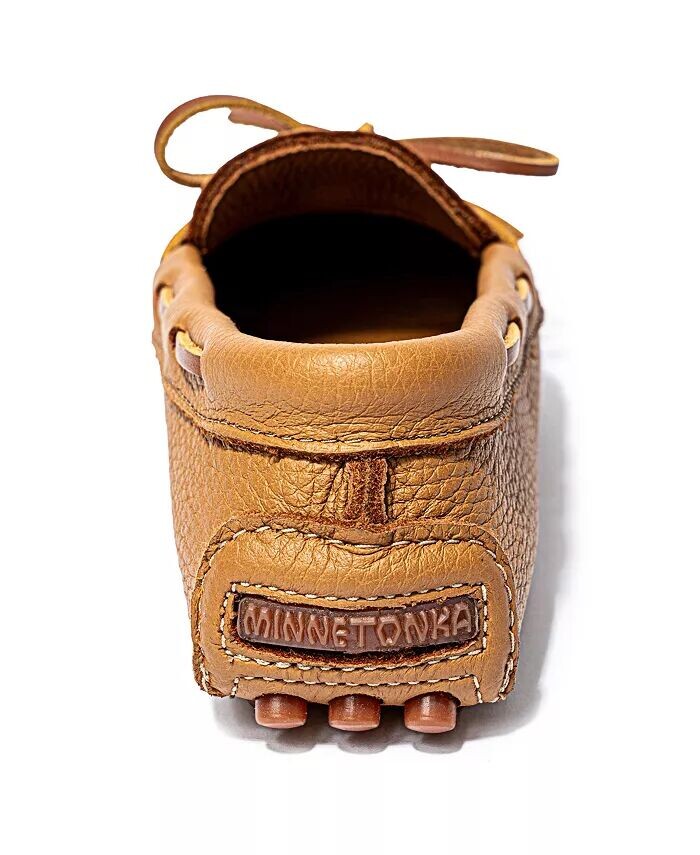 Женские кожаные классические драйверские туфли Minnetonka, бежевый — фото 4