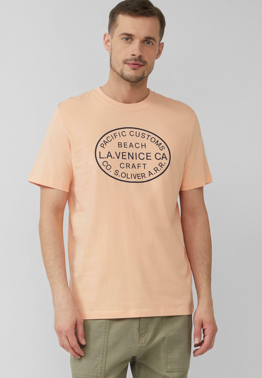 

Футболка с принтом MIT CREW NECK s.Oliver, лосось