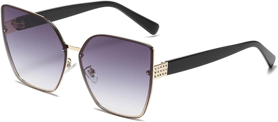 

Винтажные солнцезащитные очки 2027 года, без оправы, прямоугольной формы, с градиентным покрытием, защита от УФ-излучения UV400, для путешествий, для женщин, UV400 MTZJH, Black