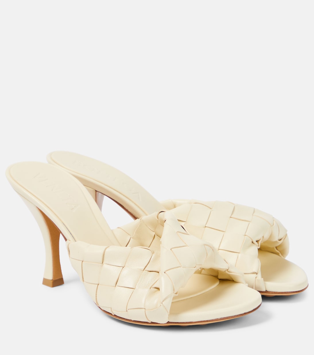 Блинк 80 кожаные мюли Bottega Veneta, Sea Salt