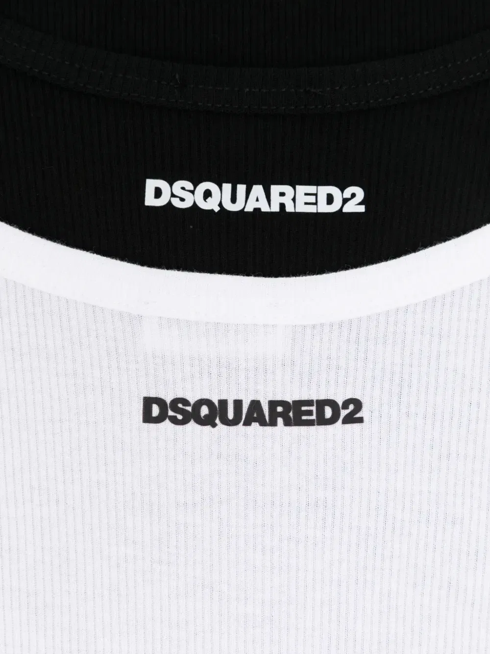 Майка в рубчик (набор из двух штук) DSQUARED2, черный — фото 3