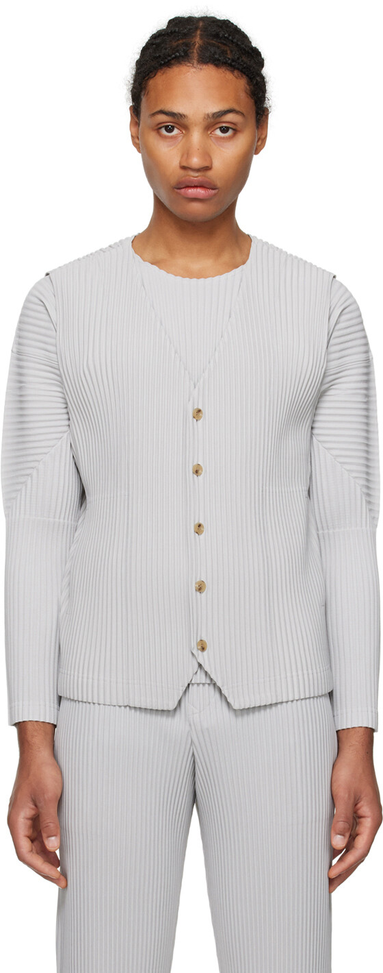 

Серый светлый жилет Basics HOMME PLISSe ISSEY MIYAKE