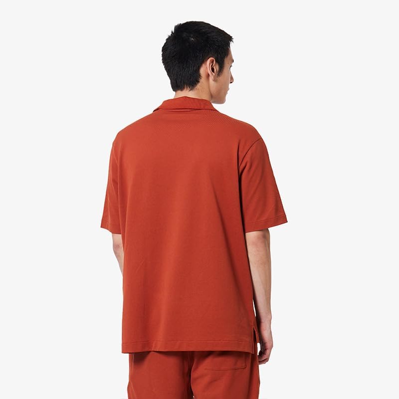 Рубашка-поло Lacoste L.12.12 Arrange Skipper, мужская, с воротником-стойкой, кирпичная — фото 2