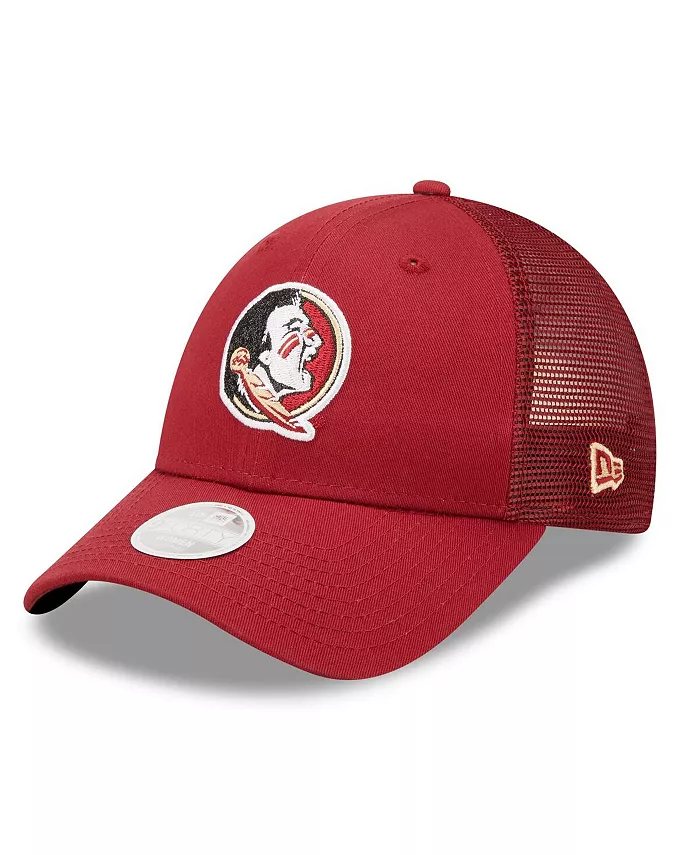 

Женская бейсболка Garnet Florida State Seminoles 9FORTY Logo Spark Trucker Snapback New Era