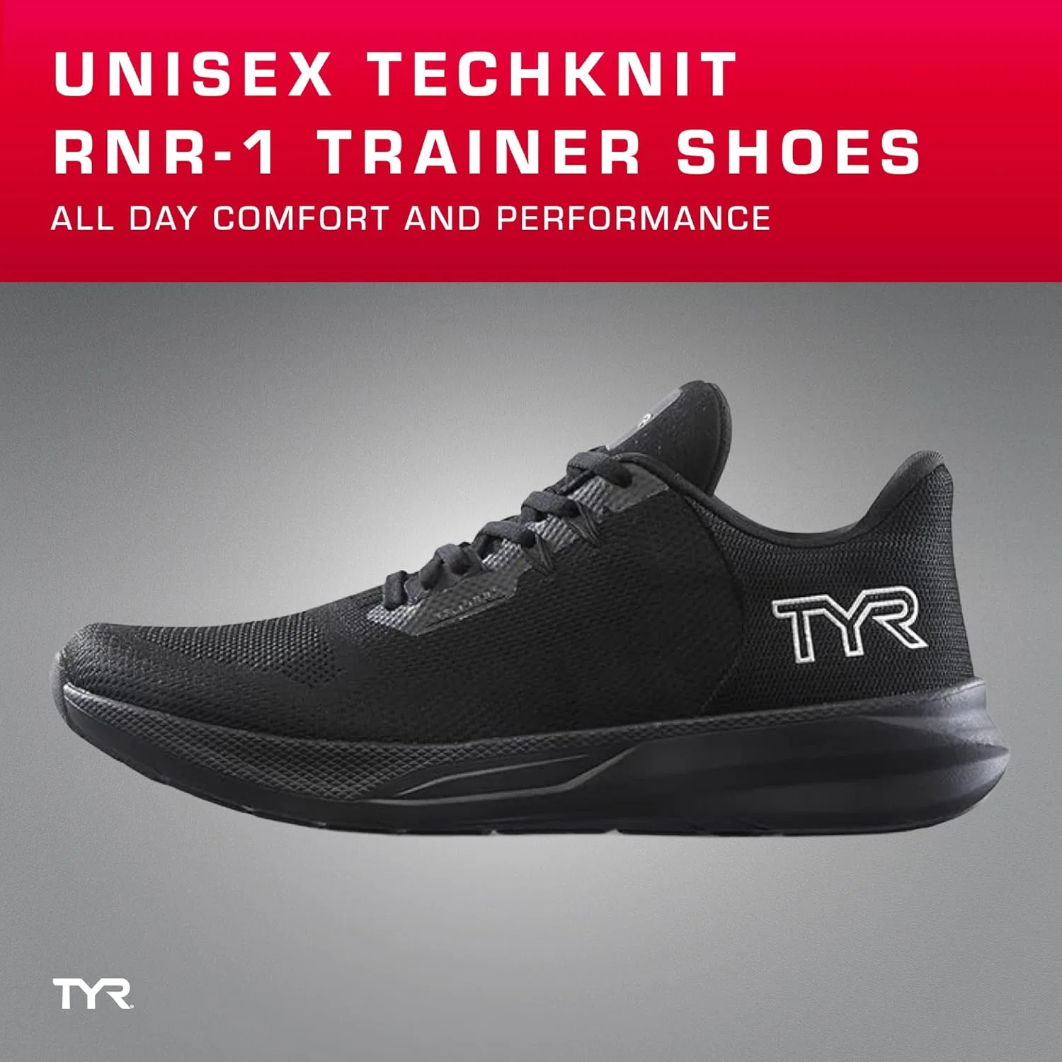 Кроссовки TYR Unisex Techknit RNR-1 Trainer Running Shoes, Wht Blk — фото 3