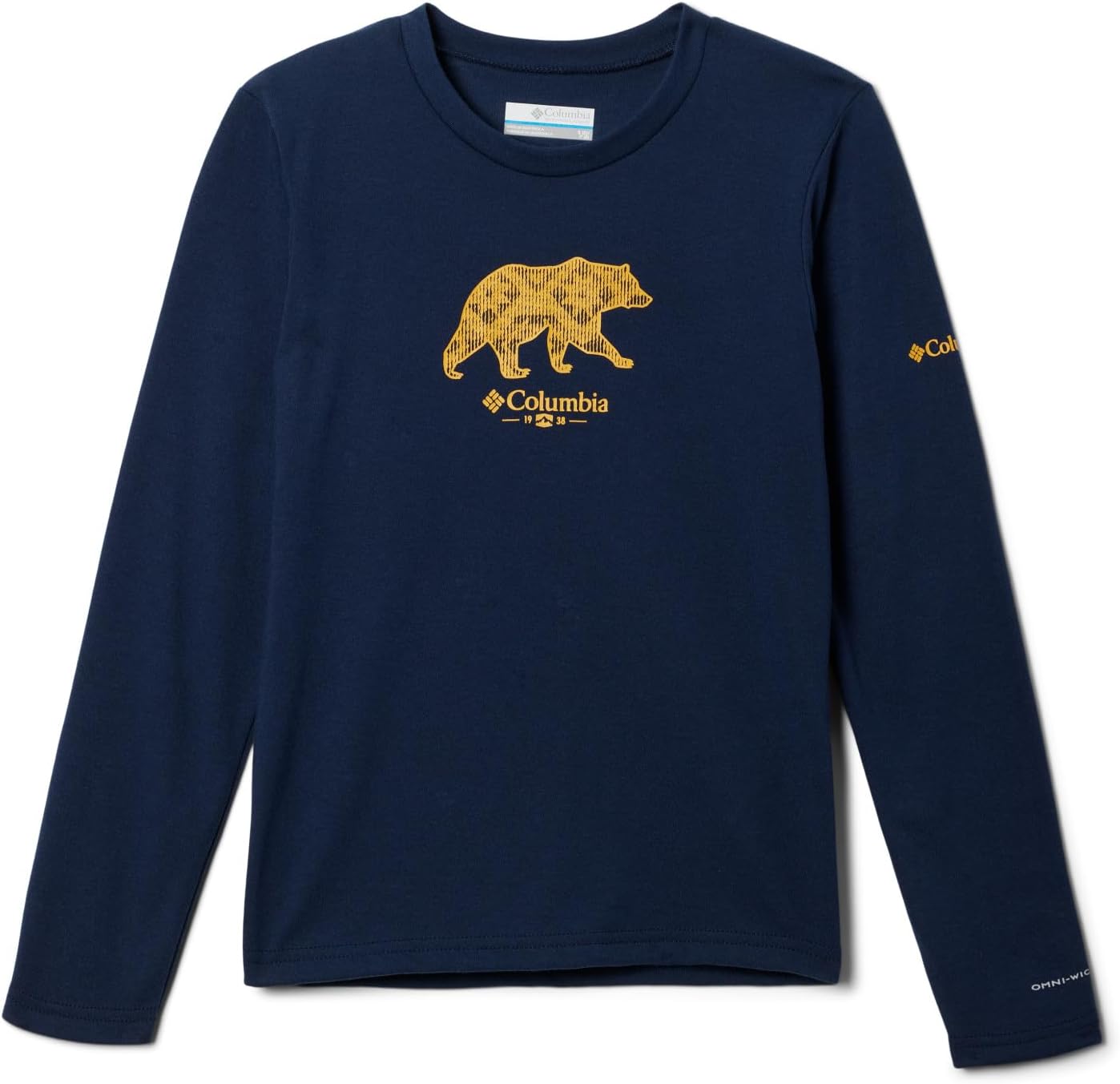 

Columbia Boys La Poudre Pass футболка с длинным рукавом, Collegiate Navy, Bearly-Checkered Peaks