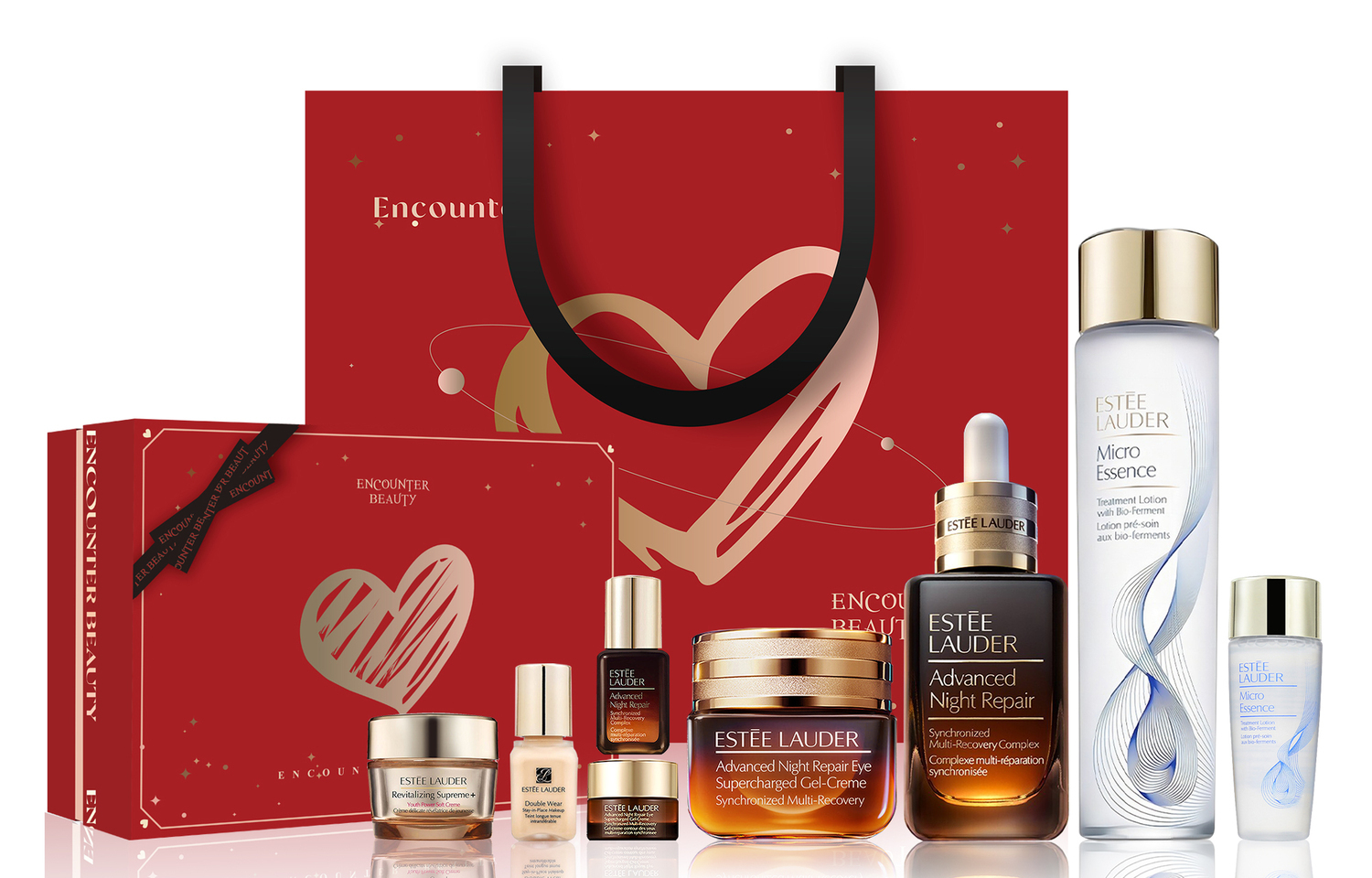 Подарочный набор Estée Lauder Celebrity: сыворотка, 50 мл + крем для век, 15 мл + эссенция, 200 мл + 7 миниатюр — фото 3