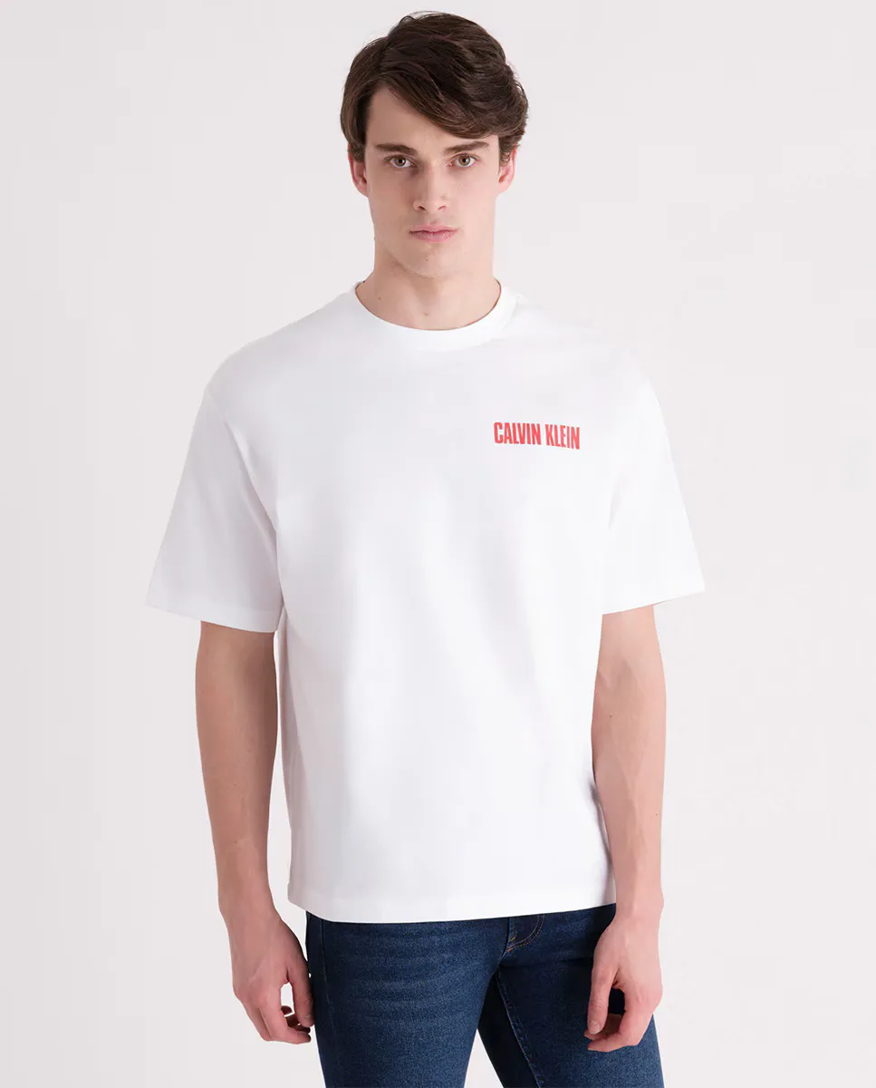 

Мужская футболка с принтом на спине Calvin Klein Jeans, белый