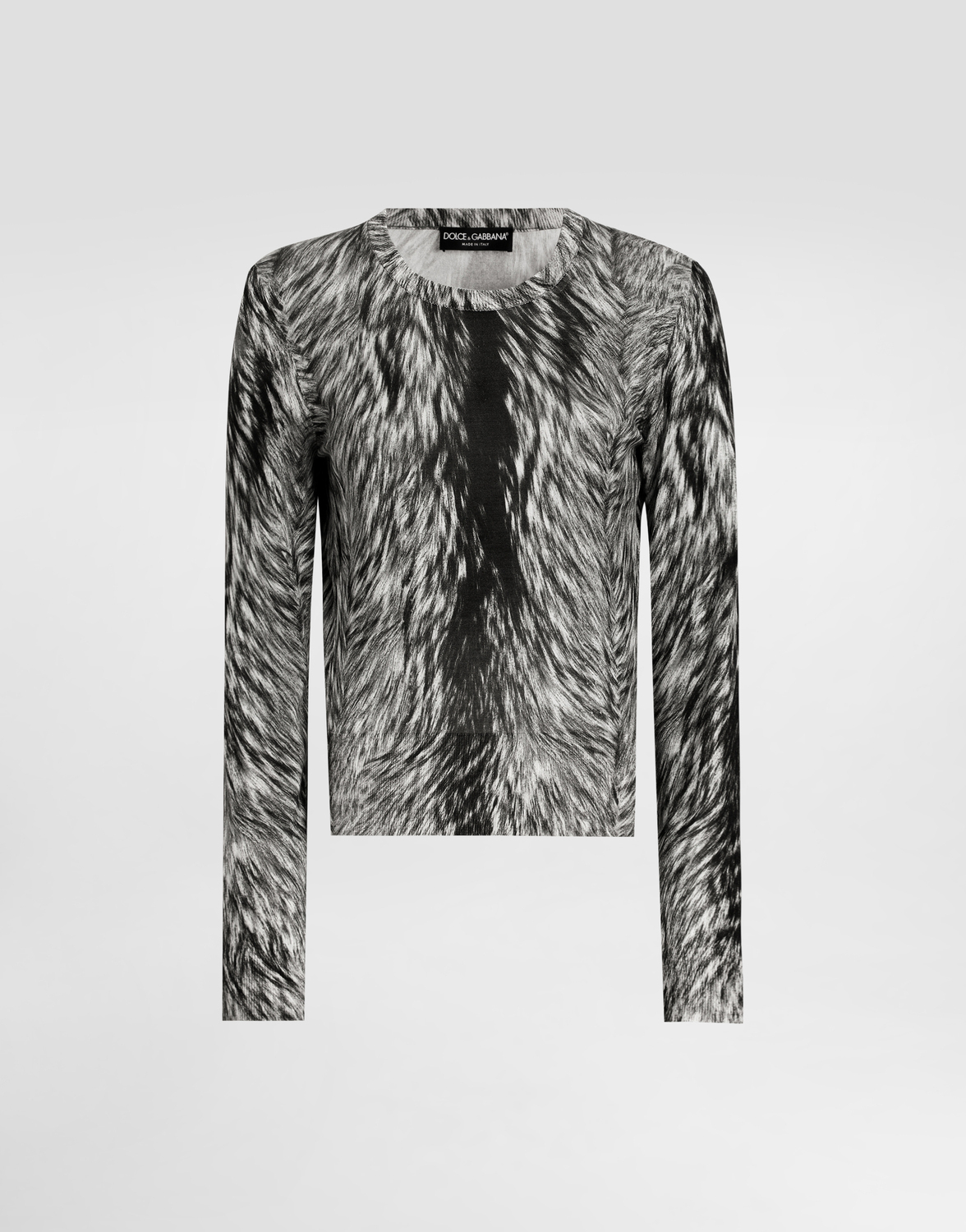 

Шелковый свитер с принтом под мех Dolce & Gabbana, серый