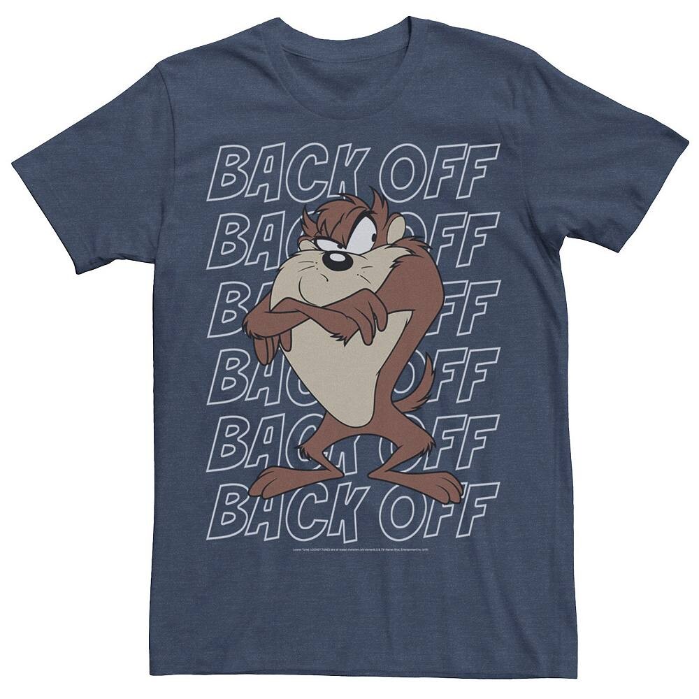 

Мужская футболка Looney Tunes Taz Back Off Stack с портретом Licensed Character, цвет Navy Heather