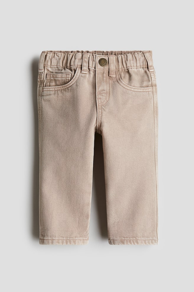 

Джинсы из хлопкового денима H&M, бежевый
