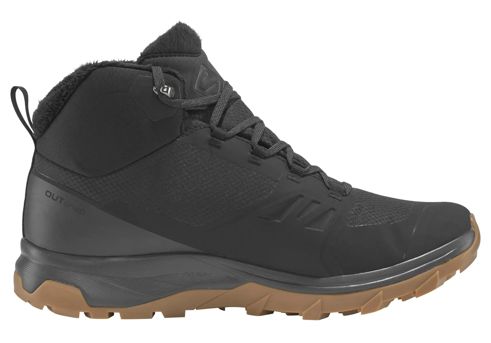 Кроссовки Salomon "OUTsnap CSWP M", водонепроницаемые, согревающие, цвет Black-Ebony-Gum1A — фото 3