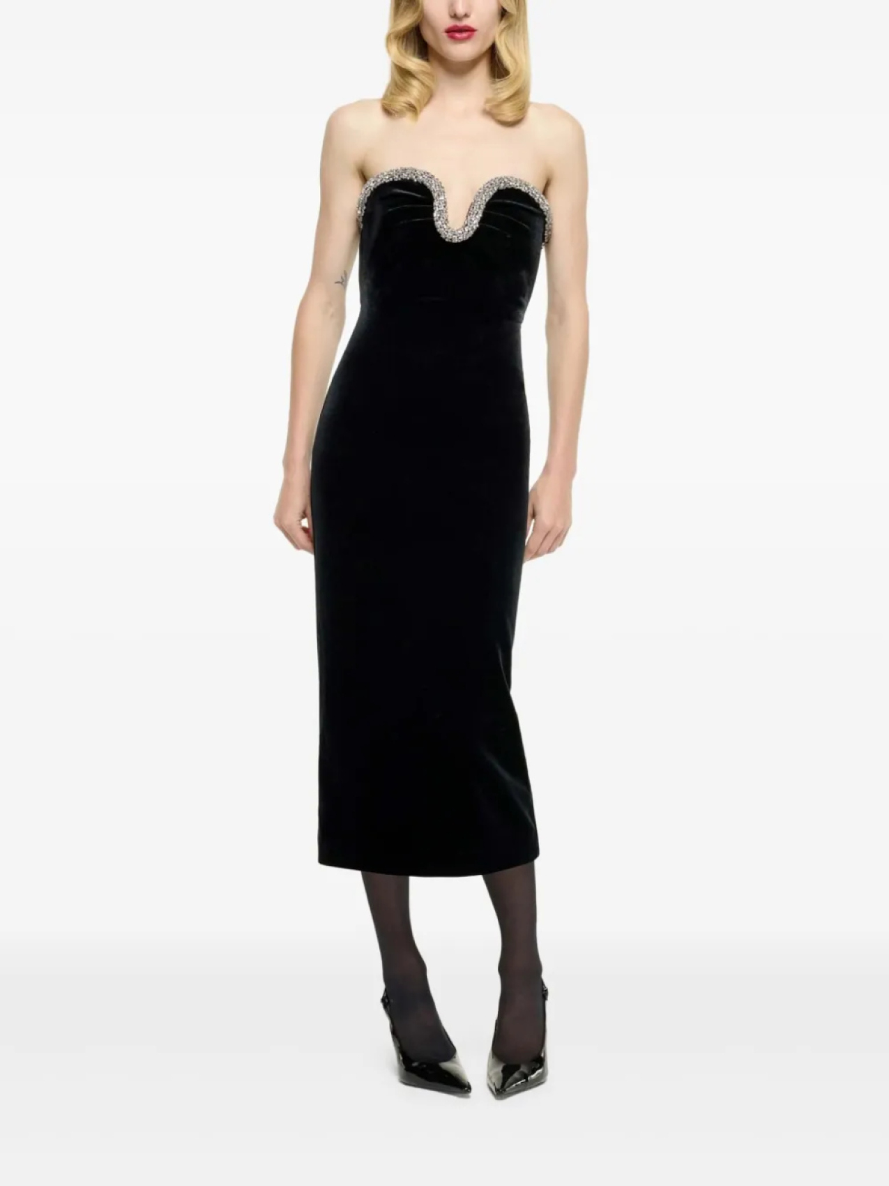 

Roland Mouret бархатное платье миди без бретелек, черный