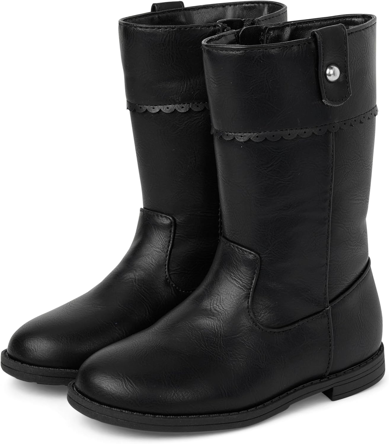 

Классические высокие сапоги для верховой езды для девочек и малышей Gymboree, Black Scallop