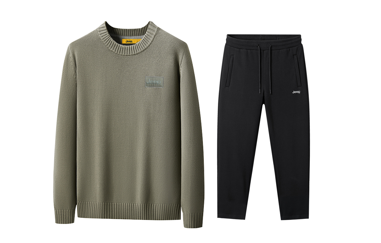 

Повседневный спортивный свитер Unisex с круглой горловиной Moderate Jeep, military серый+fleece-lined casual pants