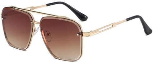 

Солнцезащитные очки 2027 года для женщин, винтажные большие солнцезащитные очки, женские очки в винтажном квадратном стиле с защитой от УФ-излучения UV400 MTZJH, Gold-brown