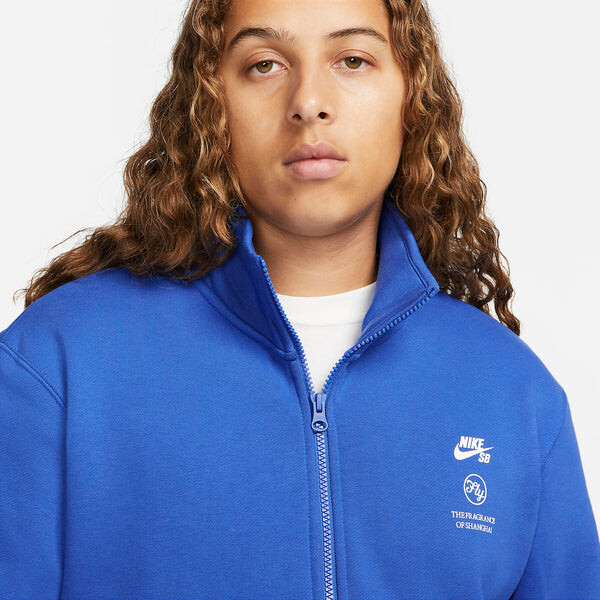 Куртка Nike SB x Fly Streetwear 1/2 Zip Fleece Skate Top 'Blue', синий — фото 3
