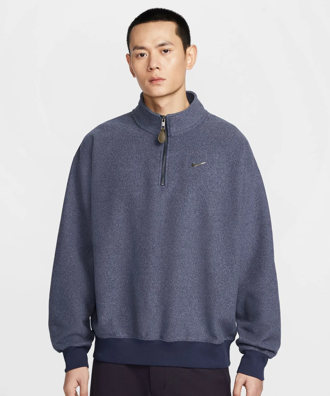 Толстовка Nike SSNL+ HW BB QZ L/S TOP с четвертью молнией, тёмно-синяя
