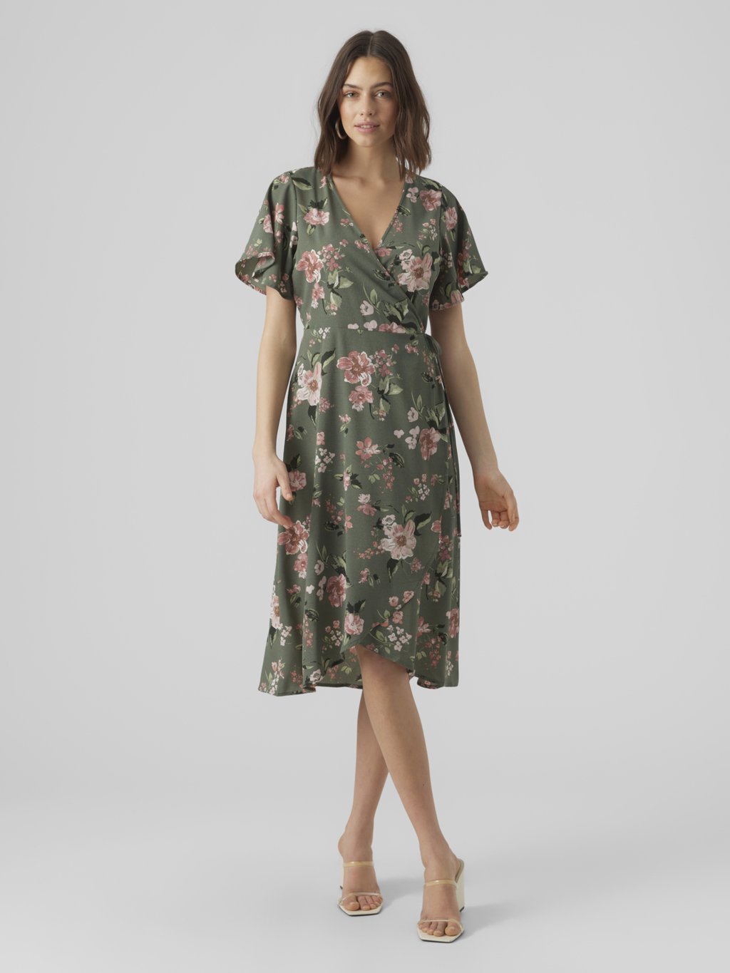 

Повседневное платье VMSAKI CALF WRAP Vero Moda, зеленый