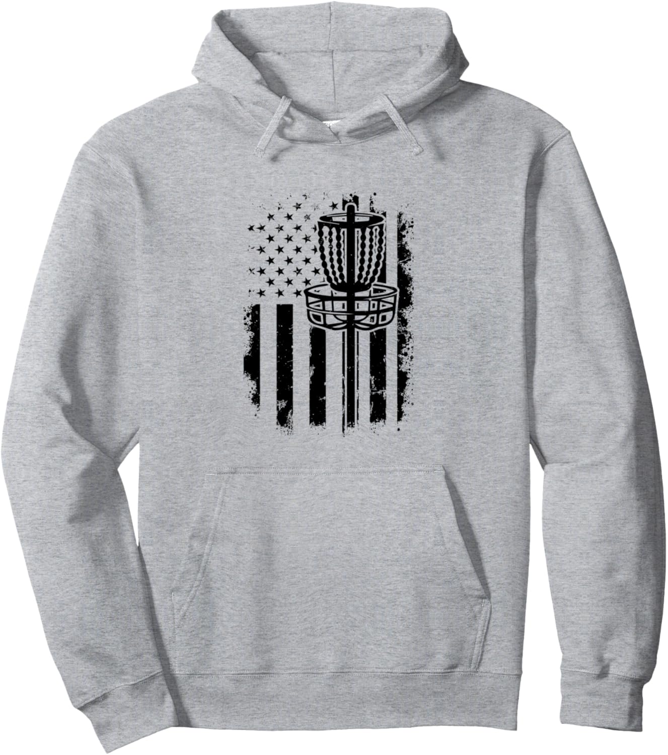 

Худи с американским флагом для диск-гольфа и баскетбола Disc Golfer Disc Golfing Designs, серый