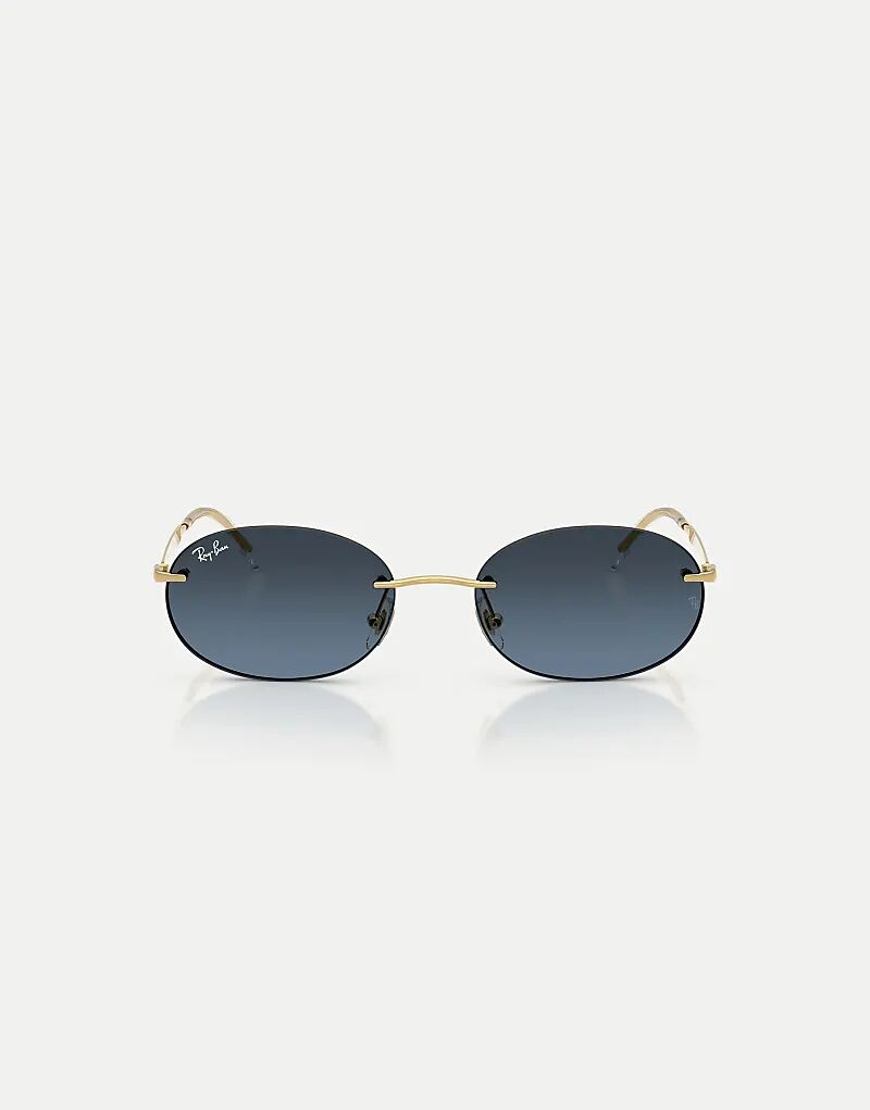 

Солнцезащитные очки Ray-Ban Oval с синими линзами в цвете Arista Gold