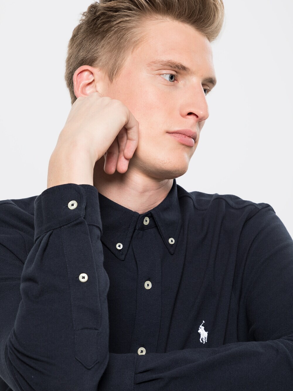 Рубашка на пуговицах стандартного кроя Polo Ralph Lauren, ночной синий — фото 3