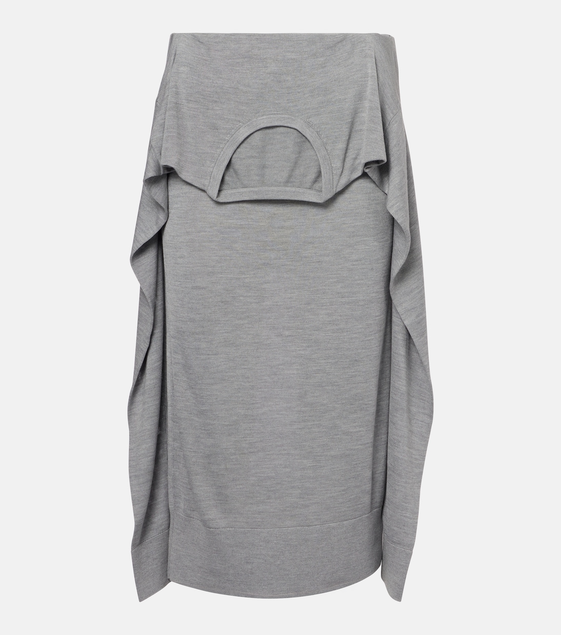 

Многослойная миди-юбка из шелкового джерси Acne Studios, Light Grey