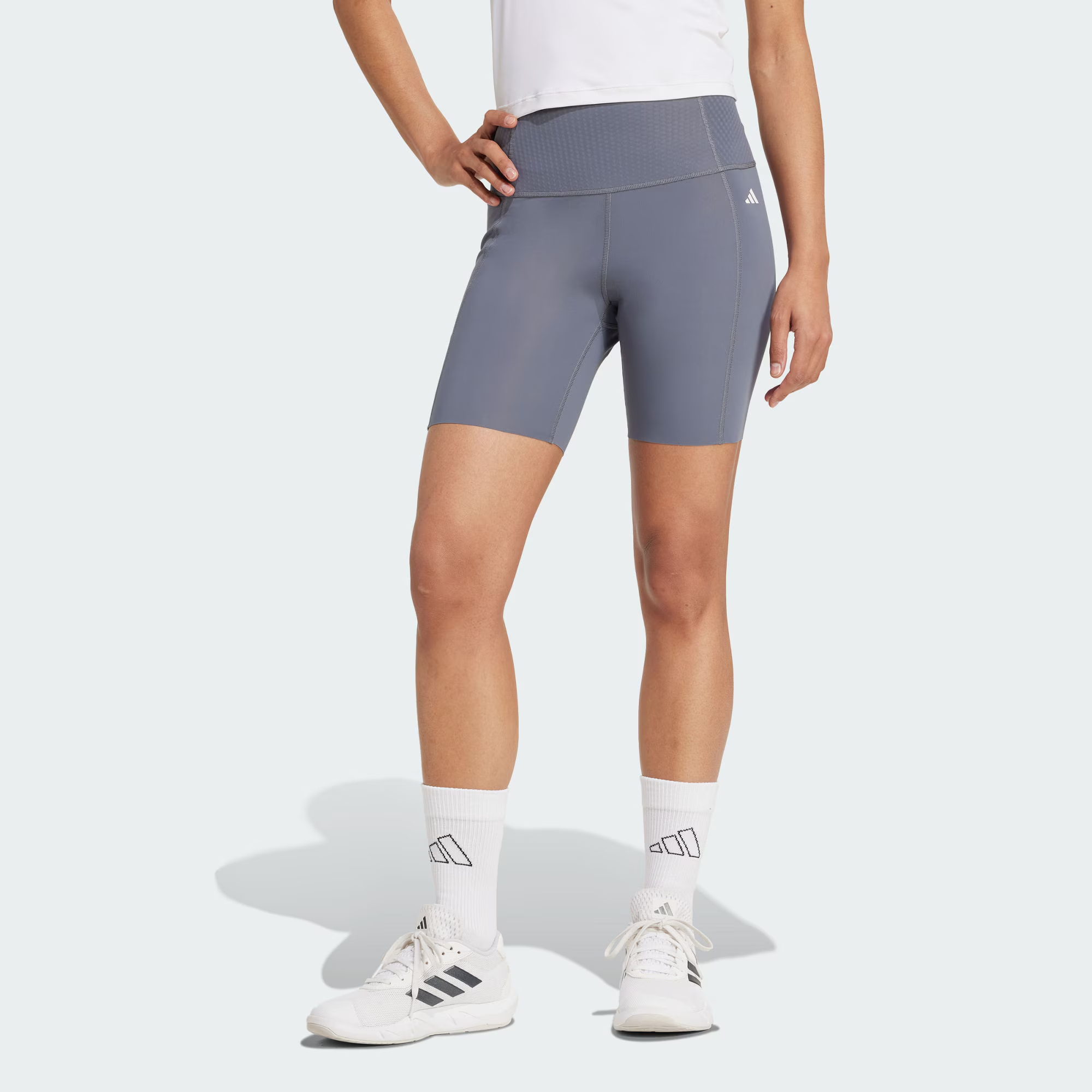 Повседневные шорты Power Casual для женщин Asphalt Gray Adidas, серый — фото 3