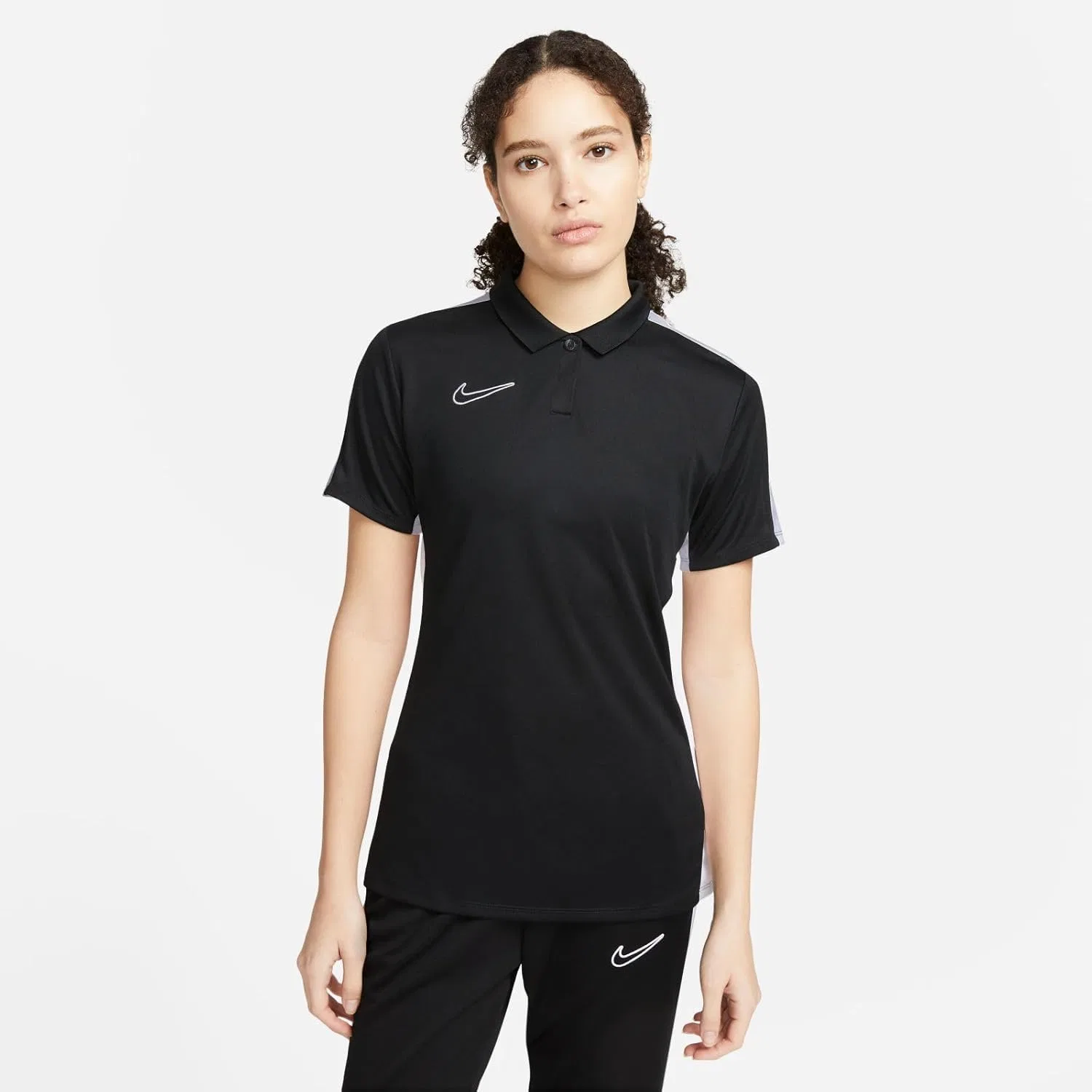 Женское поло Nike Black/White/White, L — фото 2