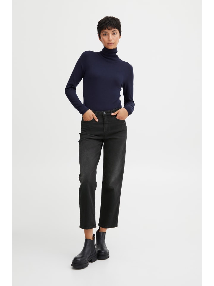 

Джинсы IHTWIGGY свободного кроя, черного цвета с потертостями ICHI