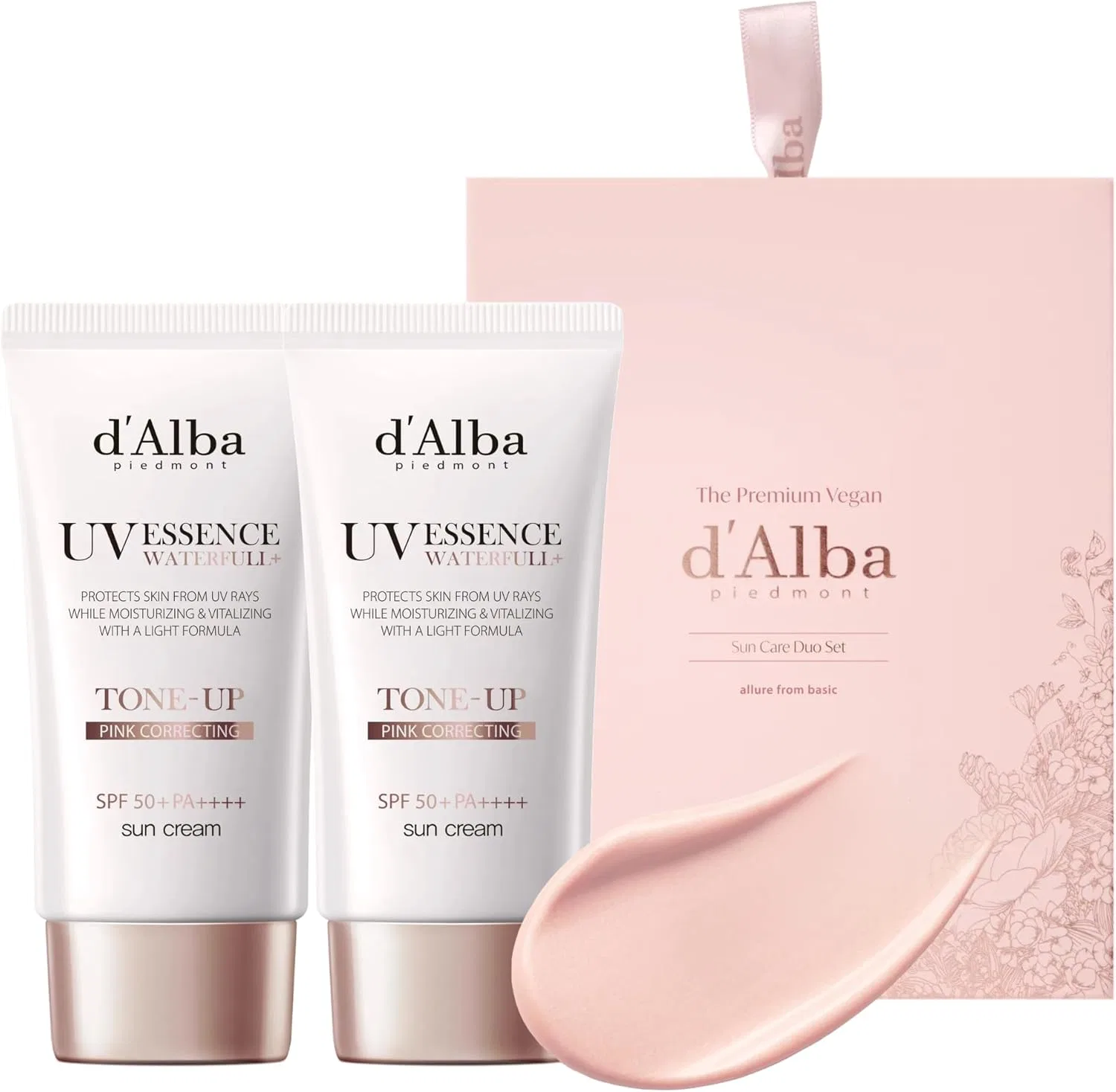 Солнцезащитный крем d'Alba Tone Up UV Essence SPF50+ PA++++ 50мл+50мл розовый D'Alba Piedmont