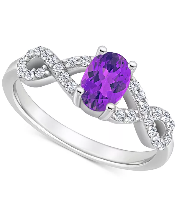 

Кольцо с родолитом (1 карат tw) и белым топазом (1/4 карата tw) из стерлингового серебра (также с цитрином, голубым топазом, аметистом и периодом) Macy'S, amethyst