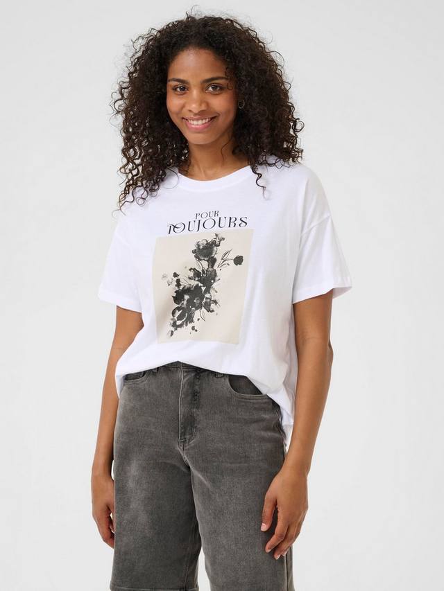 

Футболка Vivie с цветочным принтом KAFFE, White/Multi