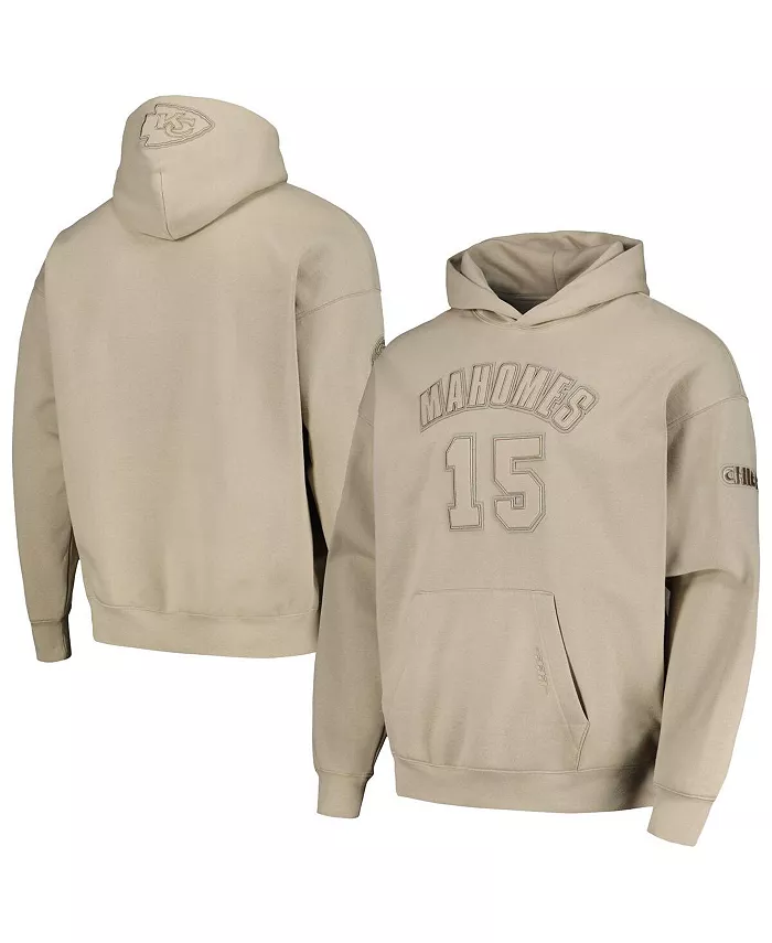 

Мужская бежевая толстовка с капюшоном Kansas City Chiefs с именем и номером игрока Pro Standard