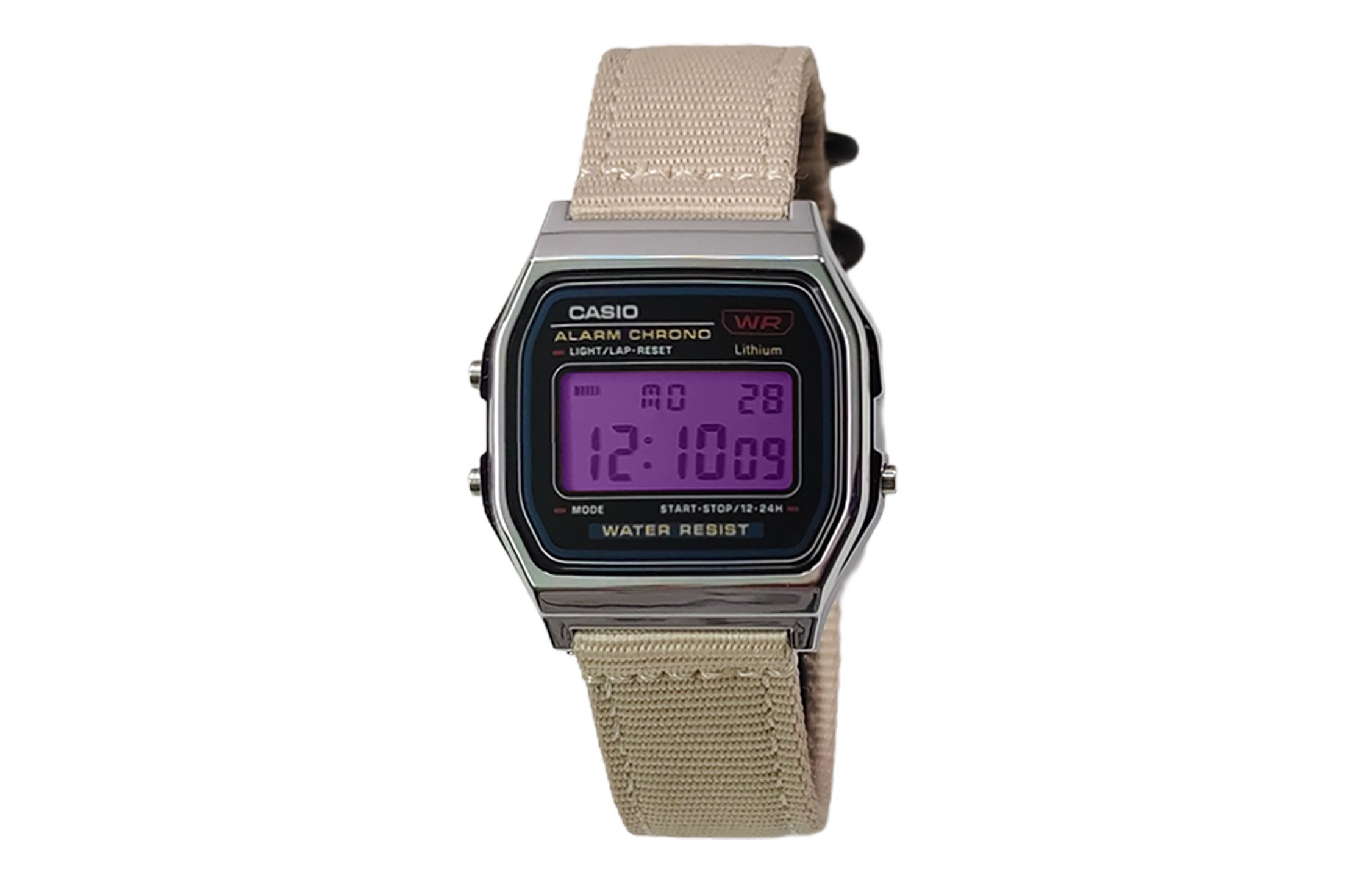 

CASIO Мужские часы Retrofit Series с кварцевым механизмом и нейлоновым ремешком, черный циферблат