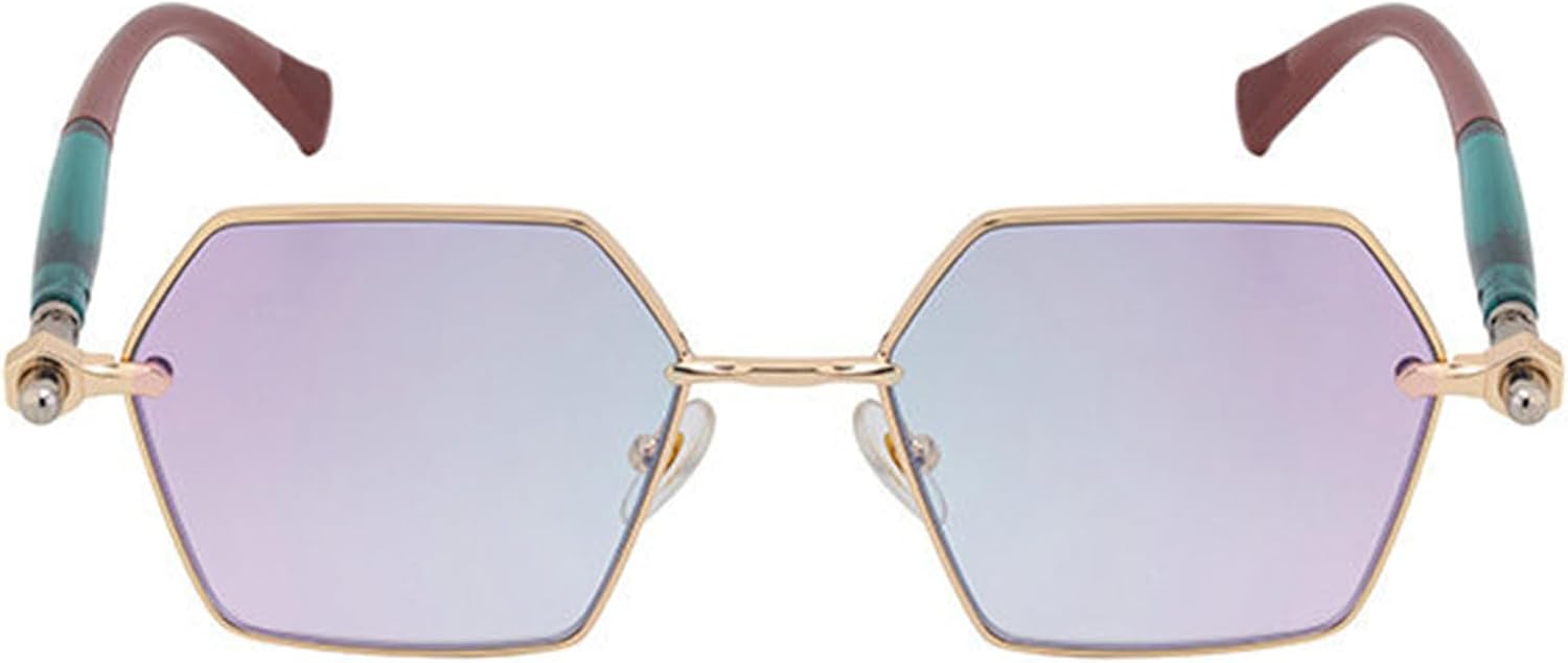 

Солнцезащитные очки Willochra маленького квадратного шестиугольного размера для женщин, ретро-очки для мужчин, металлическая оправа, многоугольные солнцезащитные очки, винтажные градиентные очки, защита от УФ-излучения UV400, C4