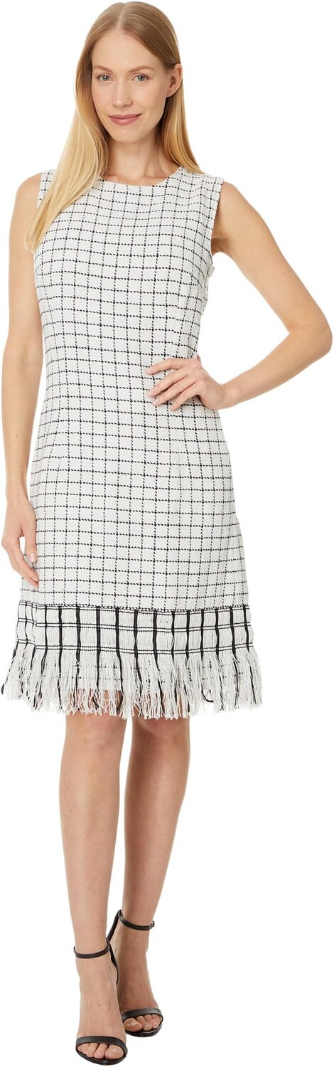 

Платье NIC+ZOE Grid Fringe Mix Dress, цвет Cream Multi