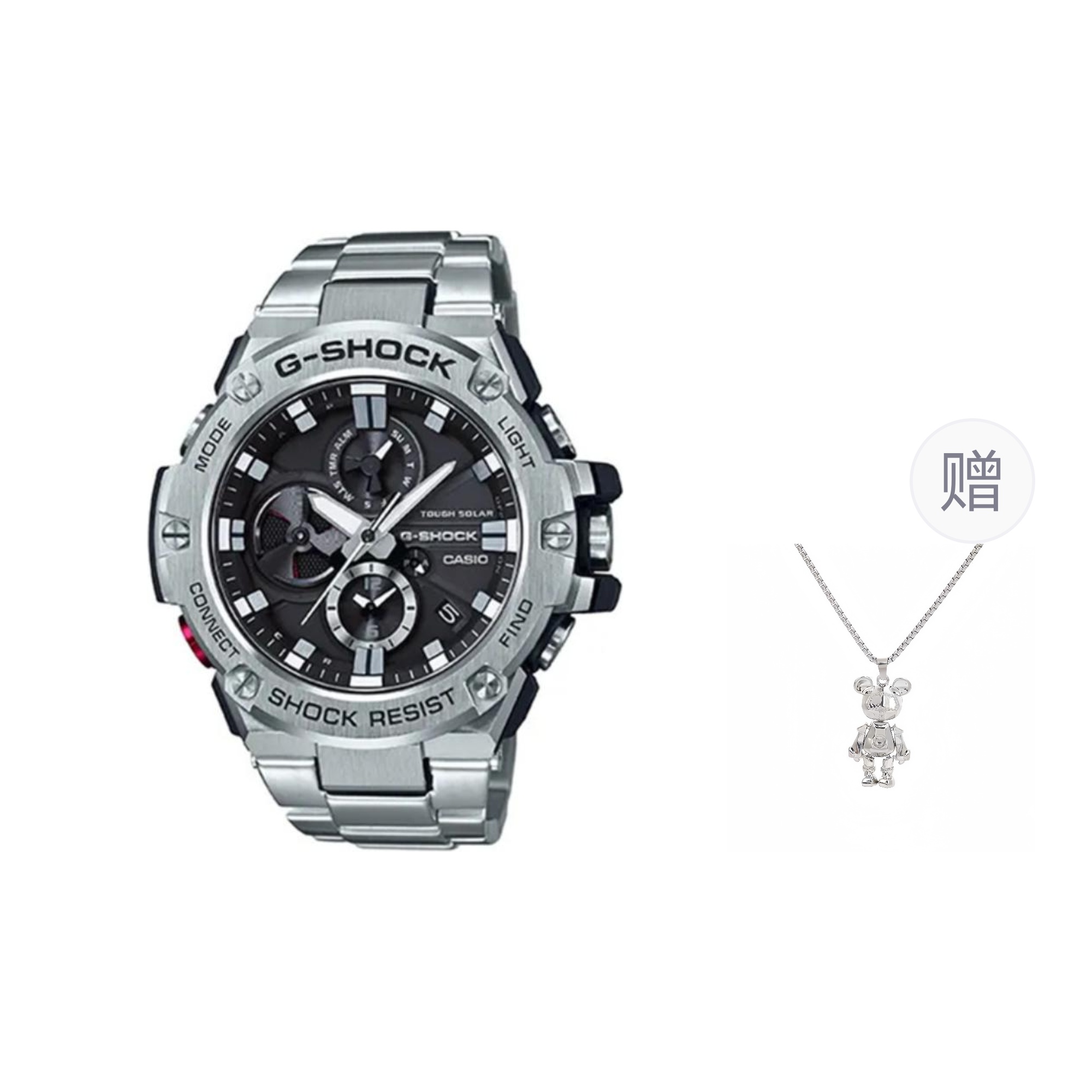 

G-SHOCK Часы G SHOCK Quartz Movement Stainless Steel Strap Watch Unisex Black Dial