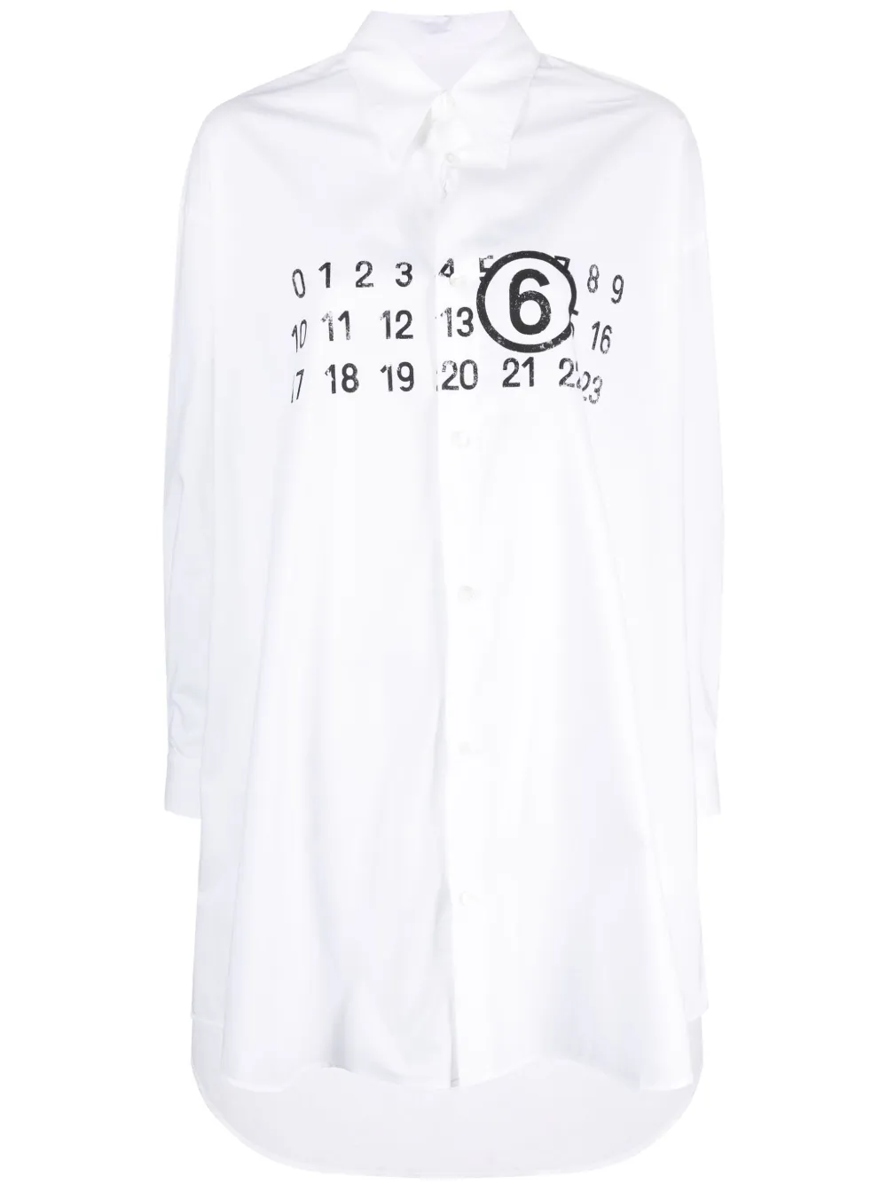 

Платье-рубашка с логотипом MM6 Maison Margiela, белый
