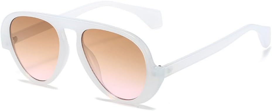 

LVTFCO Модные солнцезащитные очки для женщин в стиле ретро с градиентными линзами и защитой от УФ-излучения UV400, модные двухцветные солнцезащитные очки для мужчин, White
