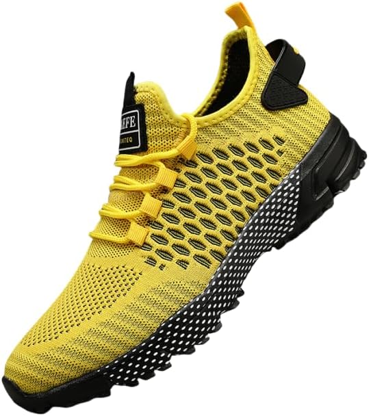 

Дышащие и комфортные повседневные кроссовки для мужчин, яркий и стильный внешний вид, подходят для бега, фитнеса и повседневной носки Hhhchpm, желтый