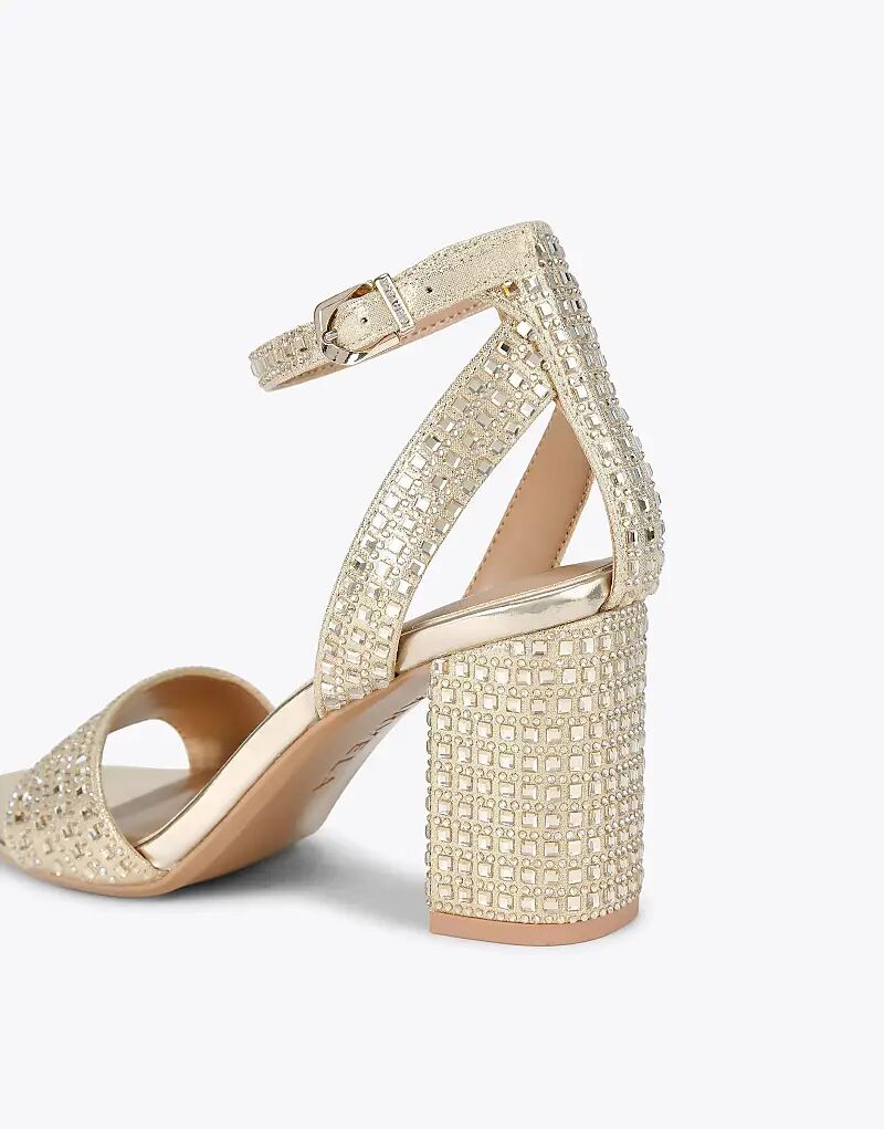 Босоножки Carvela Kianni на широком каблуке в золотом цвете — фото 4
