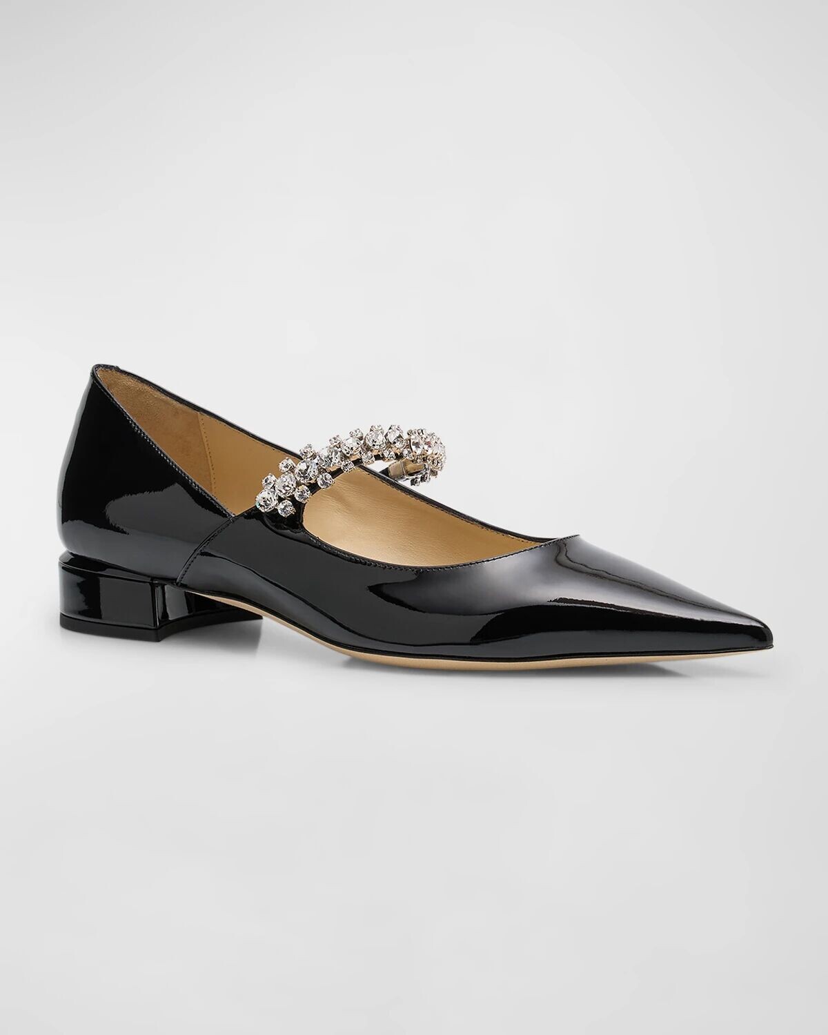 Патентованные балетки Bing с хрустальными ремешками Jimmy Choo, цвет Black — фото 3
