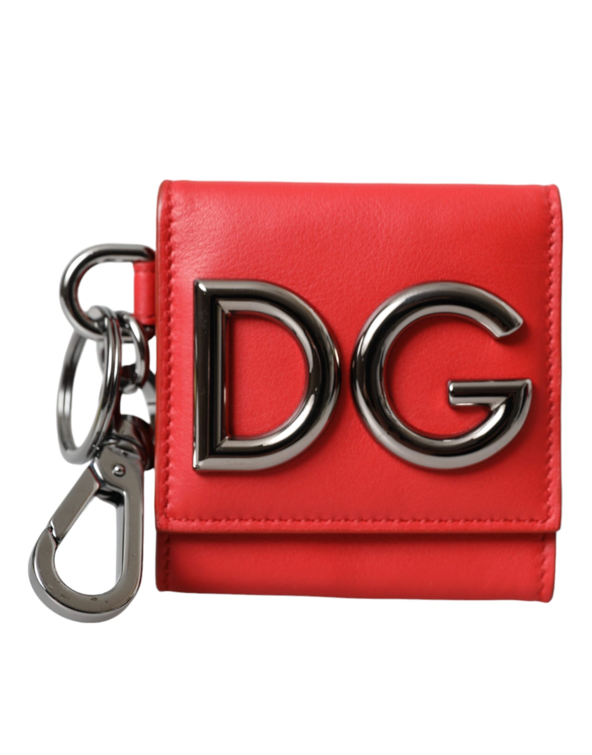 

Красный телячий кожаный кошелек с логотипом DG и брелоком для монет Dolce & Gabbana