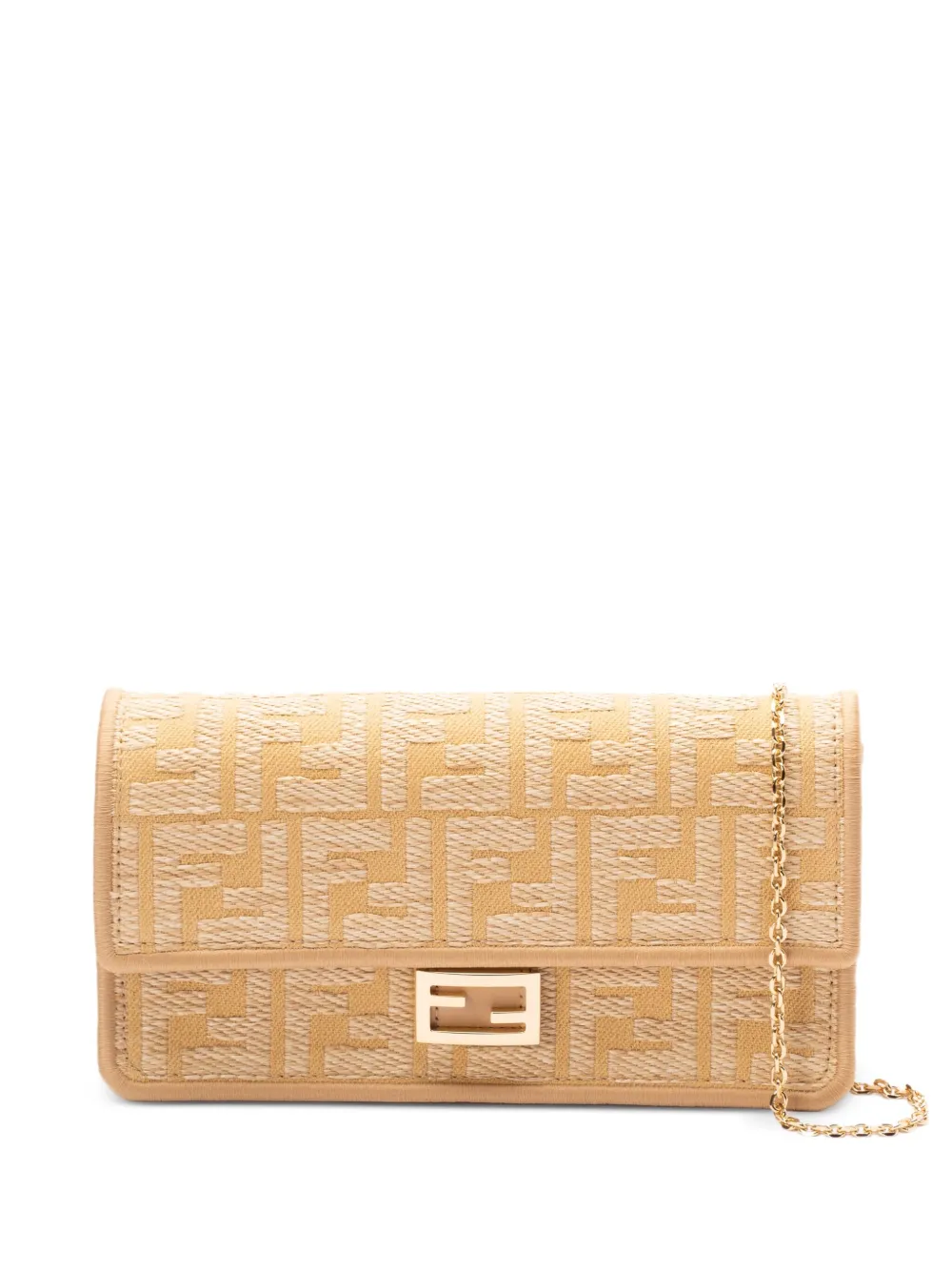 

Кошелек Baguette на цепочке с монограммой Fendi, бежевый