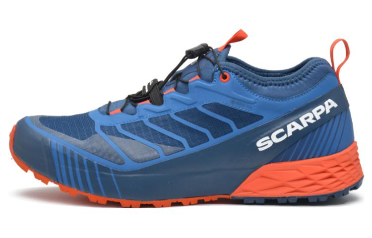 

SCARPA Бунтарские соревновательные противоскользящие износостойкие водонепроницаемые низкие уличные кроссовки мужские черные с сине-оранжевым блеском, цвет Shining Blue/Oranges