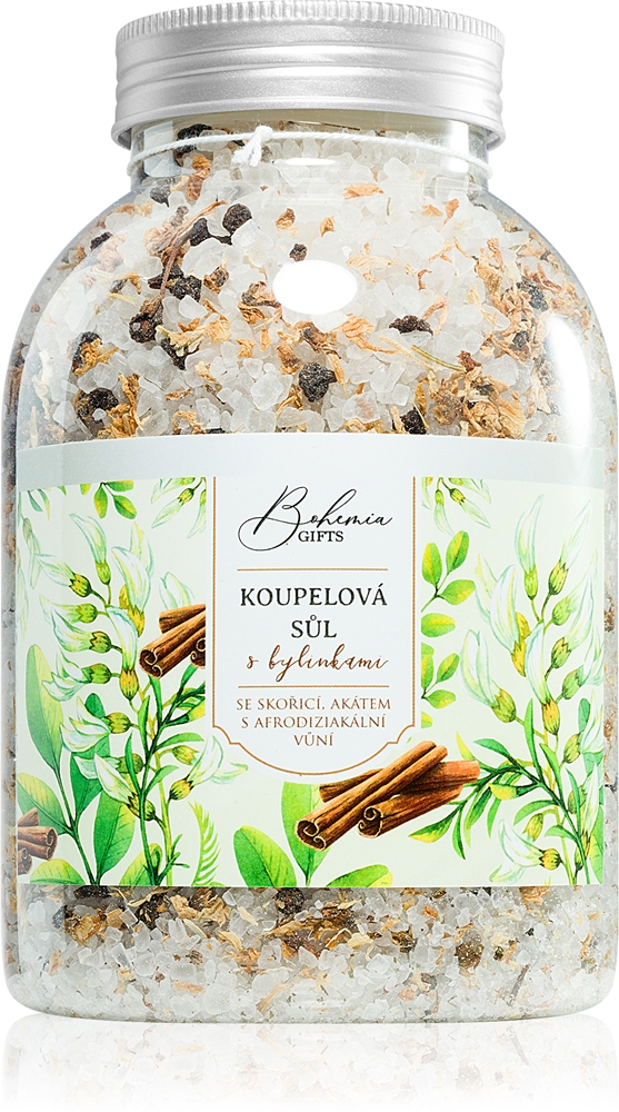 

Соль для ванн Bohemia natur с травами для снятия внутреннего стресса Bohemia Gifts & Cosmetics, cinamonas ir akacijos 1200 гр