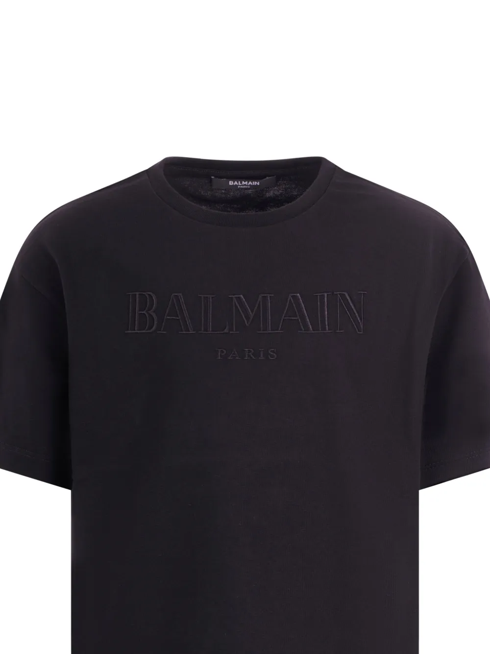 Футболка с тисненым логотипом Balmain Kids, черный — фото 3