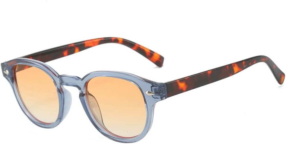 

Солнцезащитные очки UV400 с овальными заклепками и прозрачными градиентными линзами для женщин и мужчин, для бега и занятий спортом на открытом воздухе UYPTK, Blue Leopard Orange