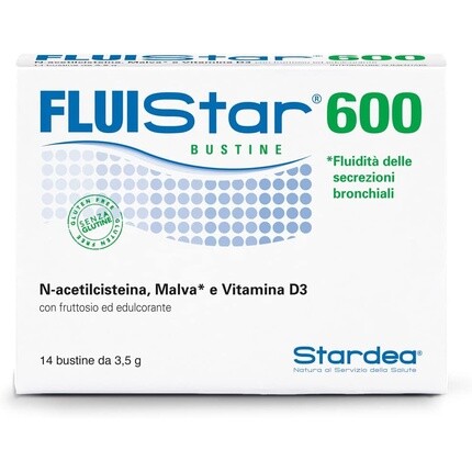 

Fluistar 600 Успокаивающий и успокаивающий эффект. Респираторное здоровье. Натуральное происхождение. Мальва. Витамин D. Stardea